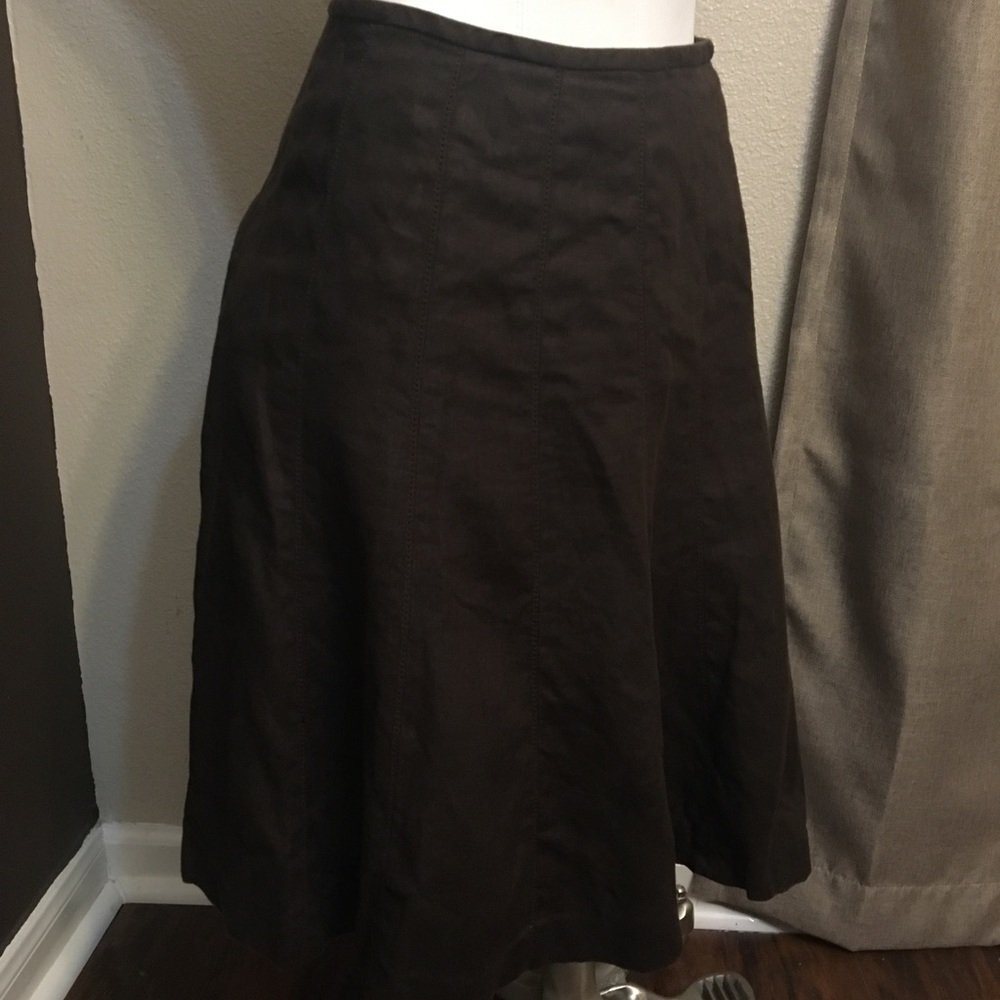 Talbots Brown Prairie Skirt Size 4 Petite